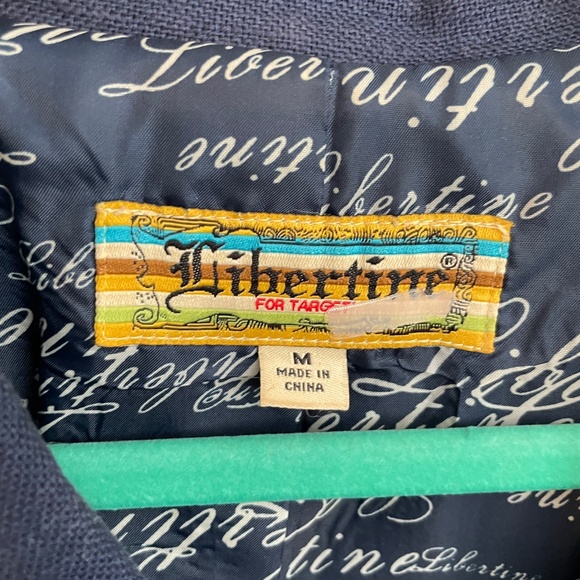 EUC Liberty of London Libertine for Target Linen Blend Navy Blazer Size Medium - Picture 2 of 6